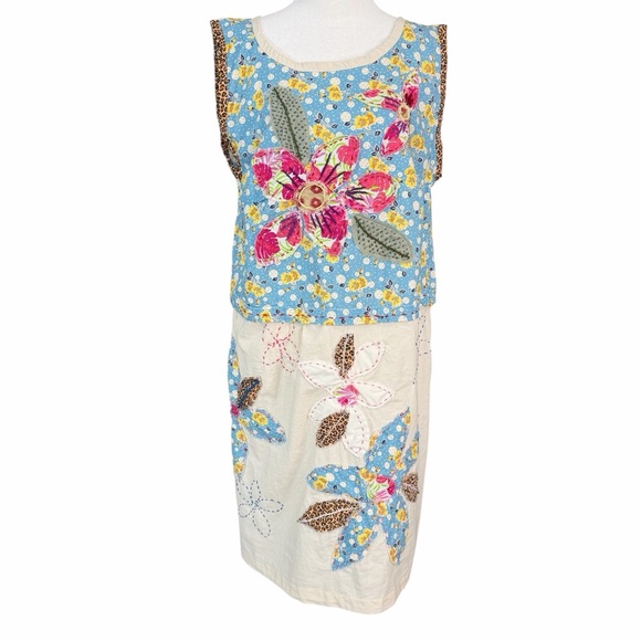 Auntie M Upcycled One-of-a-Kind Floral Motif Dress Handmade Artwear